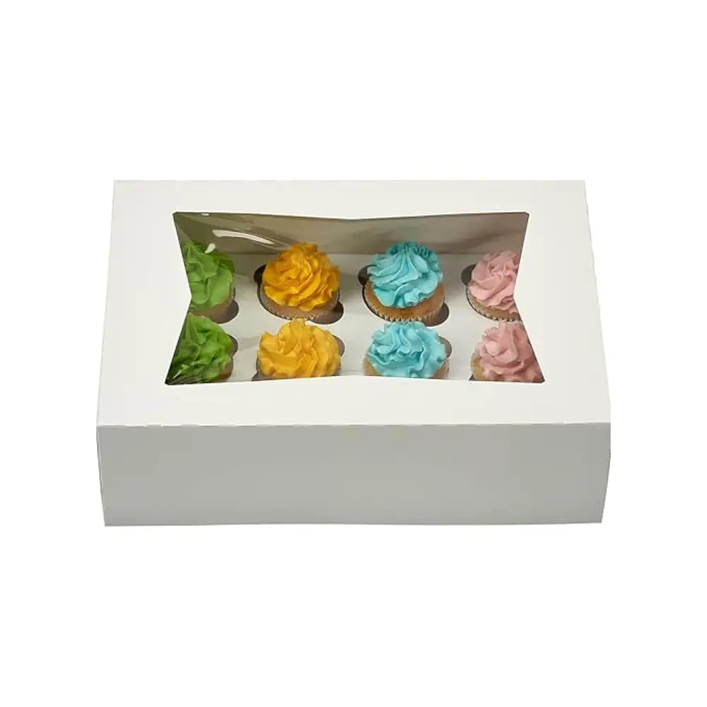 custom white cardboard cupcake boxes
