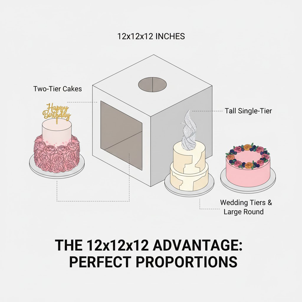 The 12x12x12 cake box versatility