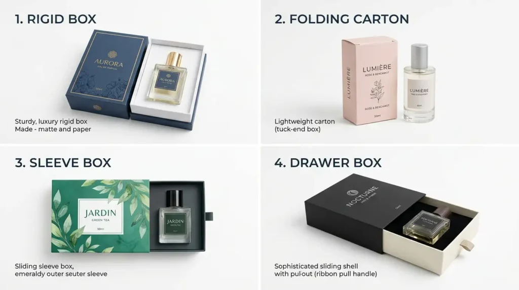 Perfume packaging styles