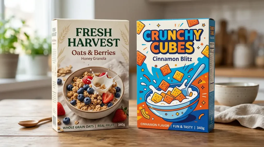 cereal boxes branding