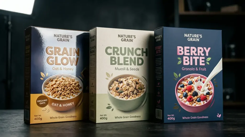 cereal packaging finishes