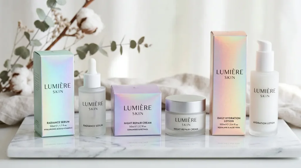 holographic sklincare packaging