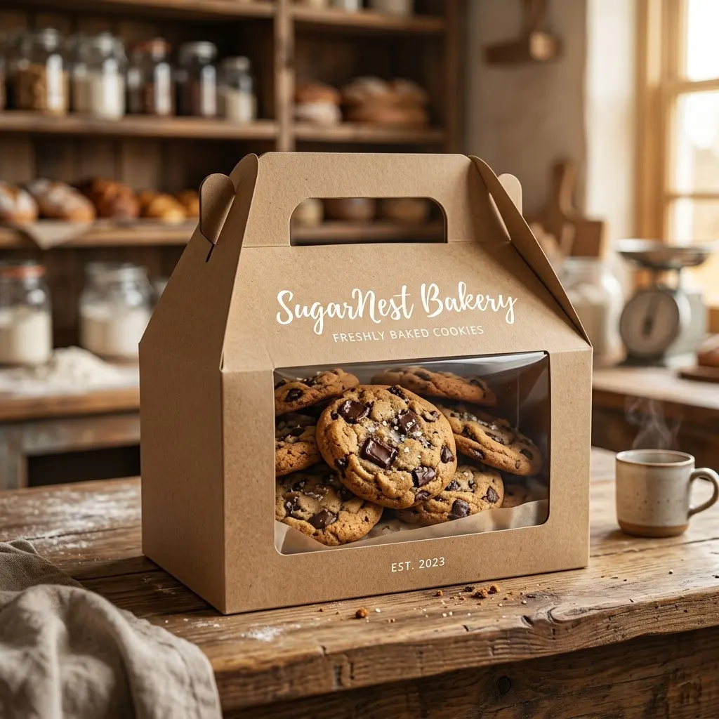 kraft gable box with window