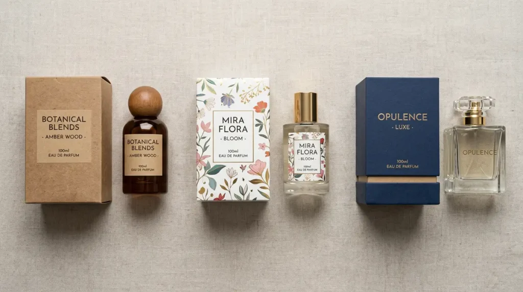 rigid cardboard & kraft perfume packaging