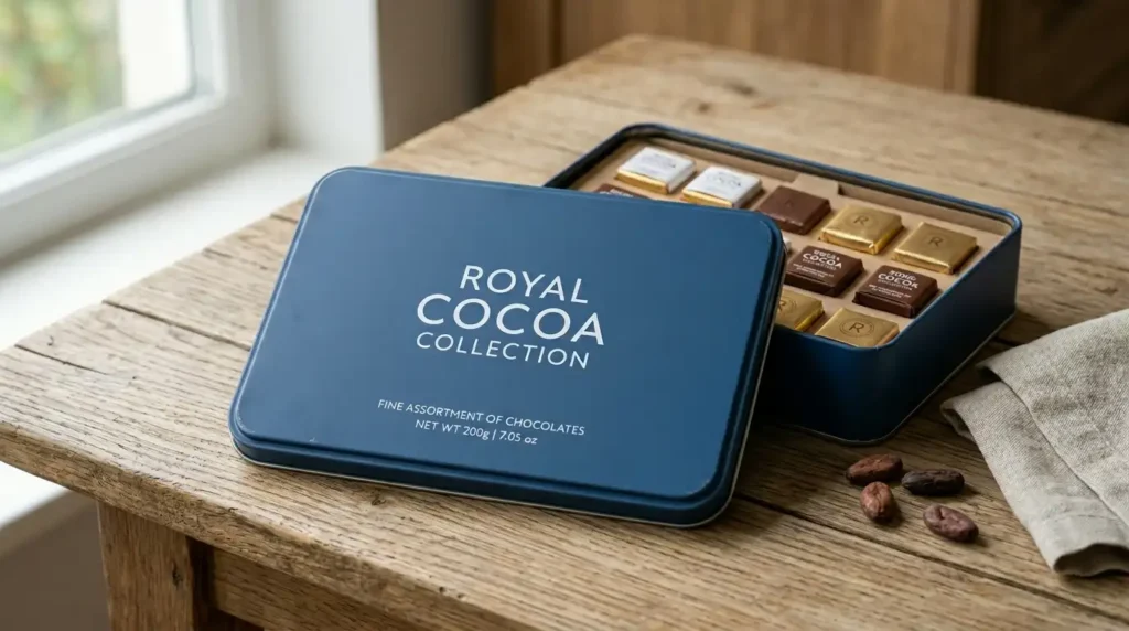 tin packaging for chocolates