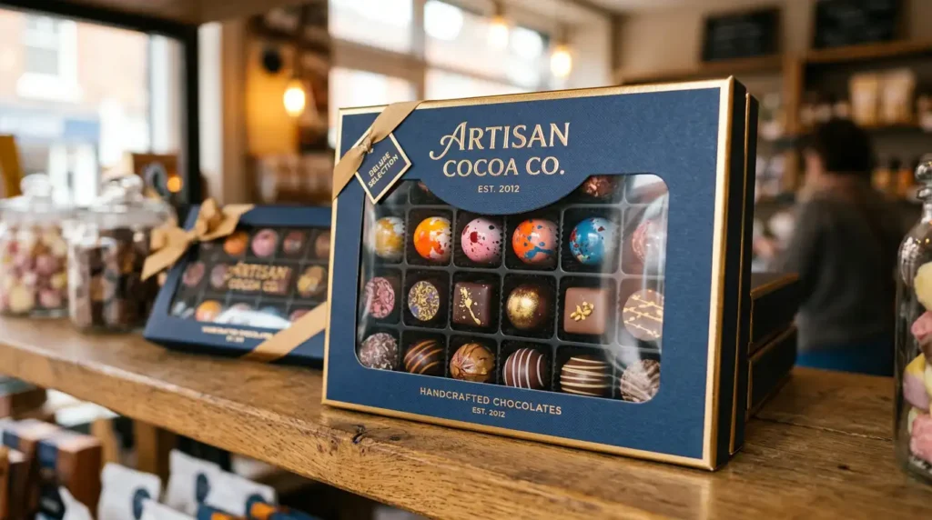 window chocolate box